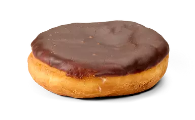Boston cream donut with chocolate icing.